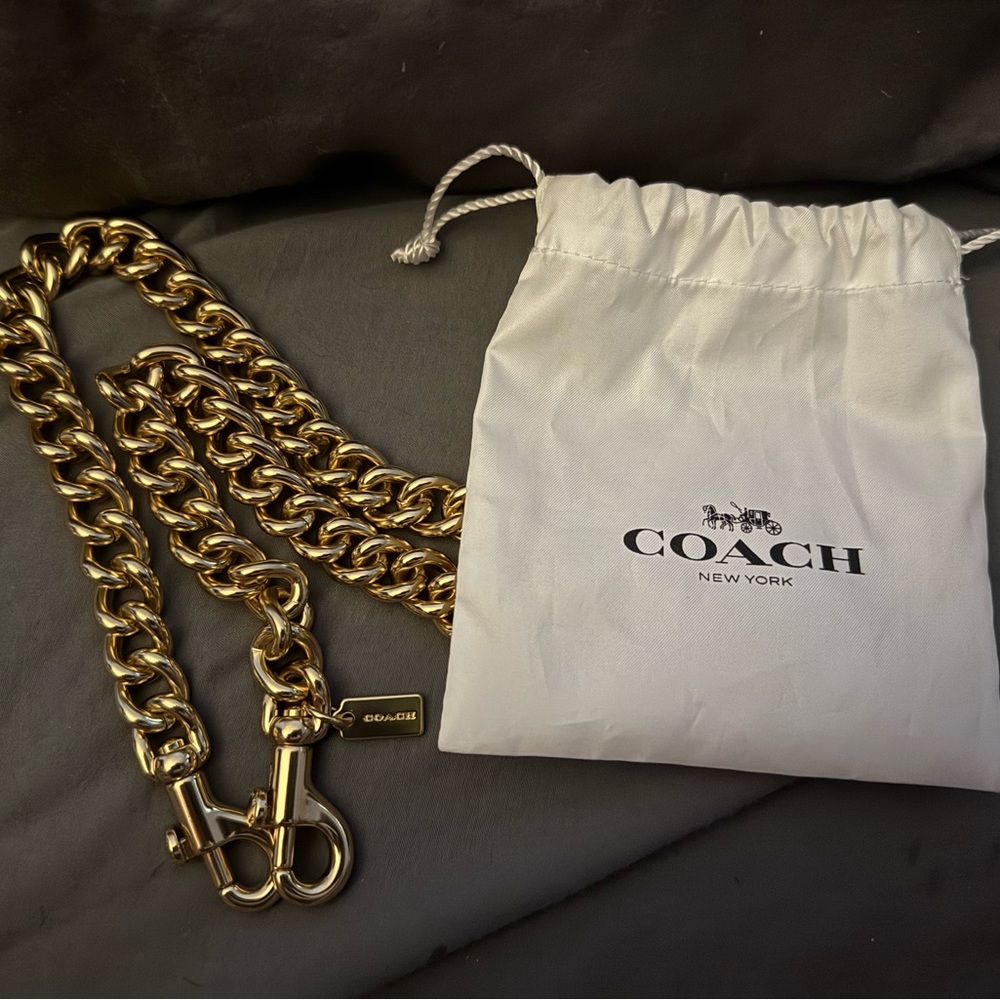 Coach Gold Chain with Dust Bag